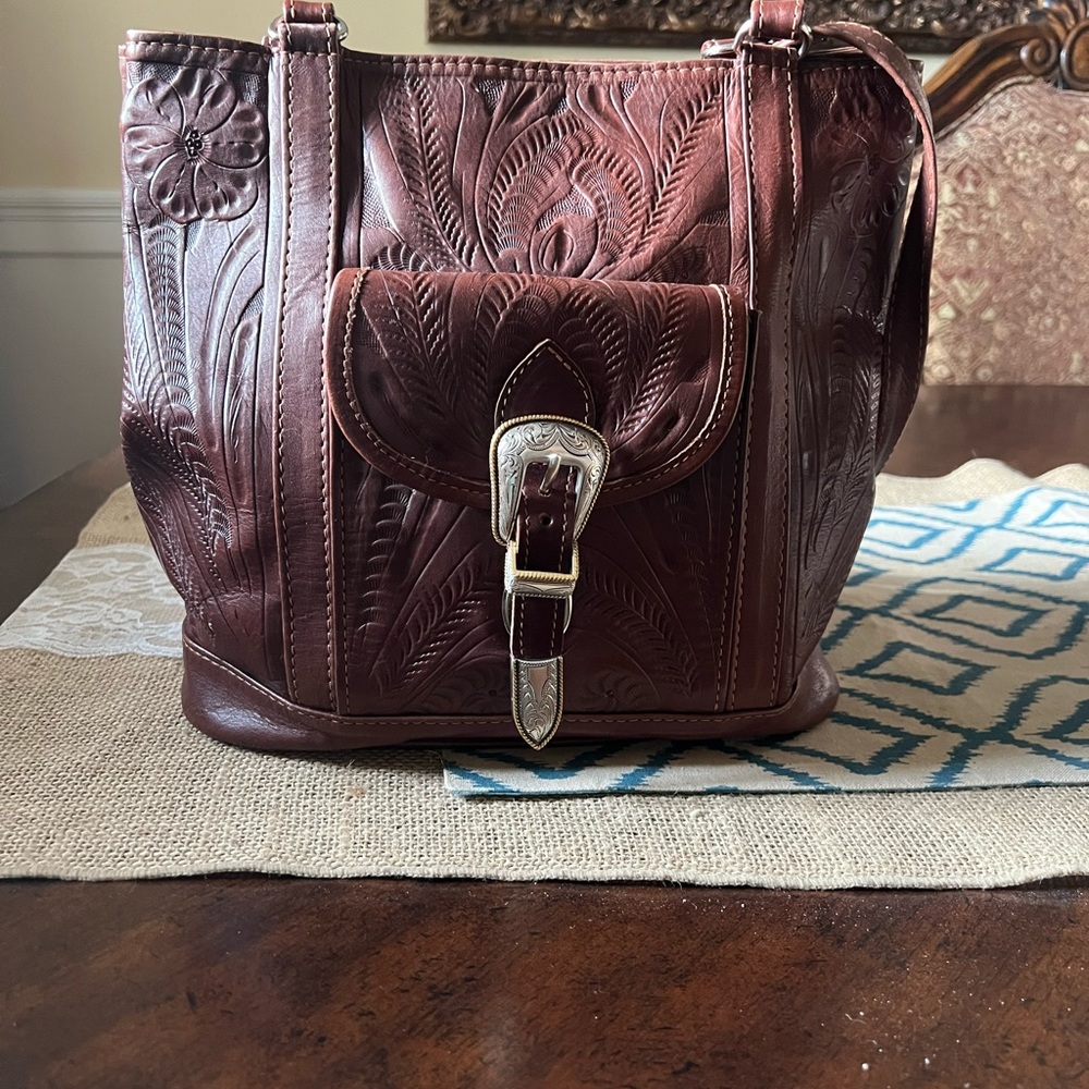 Leather tote bag for sale. Beautiful buttery leather. In mint condition.